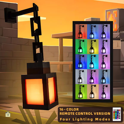 Colorful LED lanterns with remote control options in a desert setting