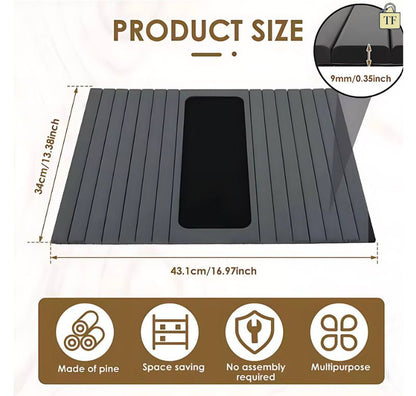 Measurement chart of a product with dimensions and features listed.