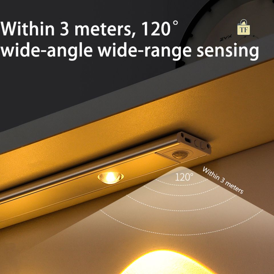 Sensors with a wide-angle wide-range sensing feature within 3 meters, showing a 120-degree detection area.