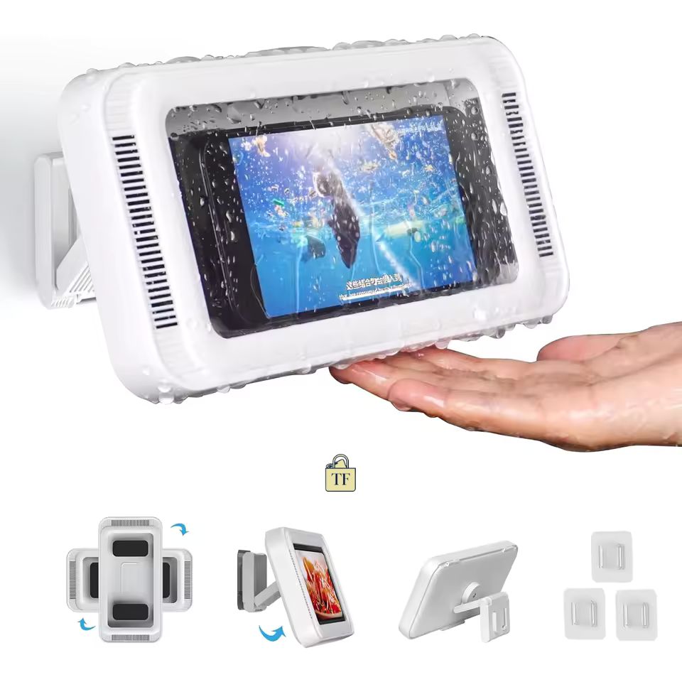 TrueFlow ShowerPod - 480° Rotating Waterproof Speaker Holder (4-7" Phones)