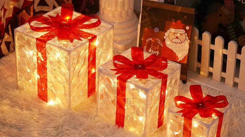 led gift with red label Santa Claus