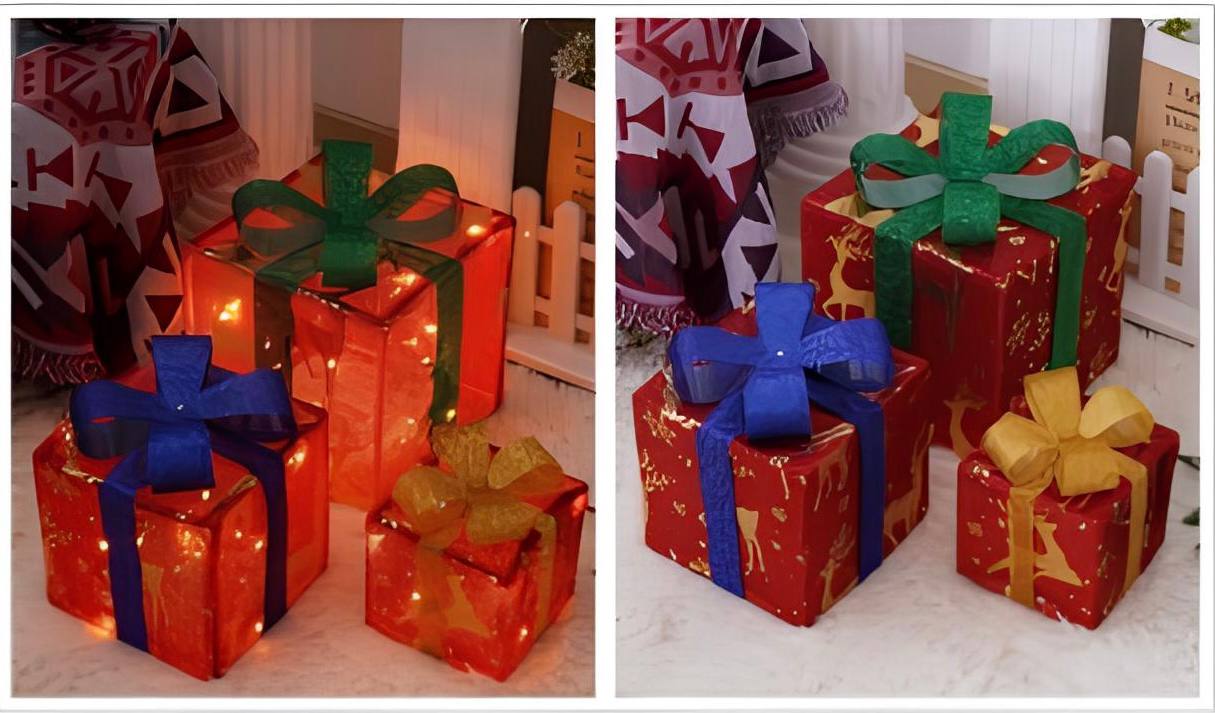 led gift boxes with deer and red lights 2026