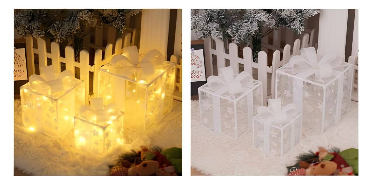 mesh led white gift boxes 2026 2025 new year lights viral 